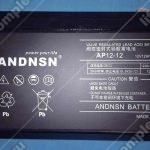 Аккумулятор, ANDNSN, AP12-12, 12В, 12Ач