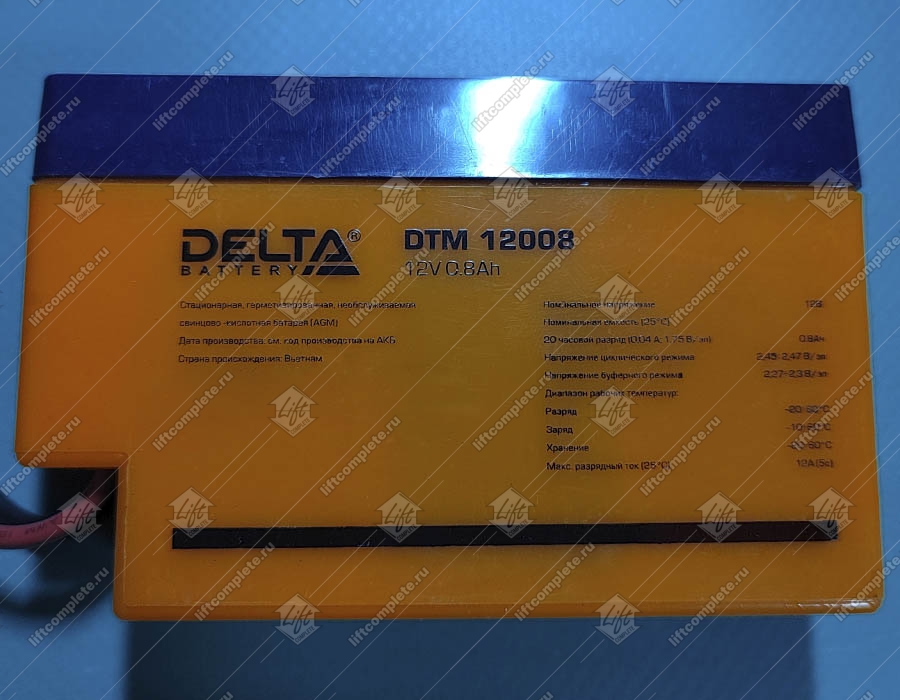 Аккумулятор, DELTA, DTM 12008, 12В, 0,8Ач