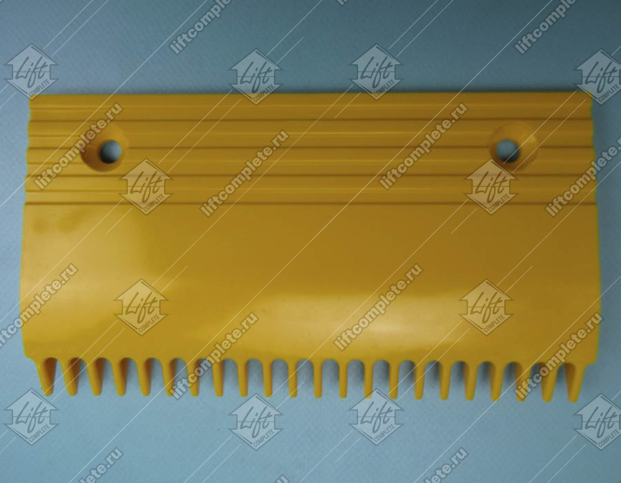 Гребенка входной площадки, FUJITEC, центральная, 22 зубца, 198x110 мм, пластик, желтая