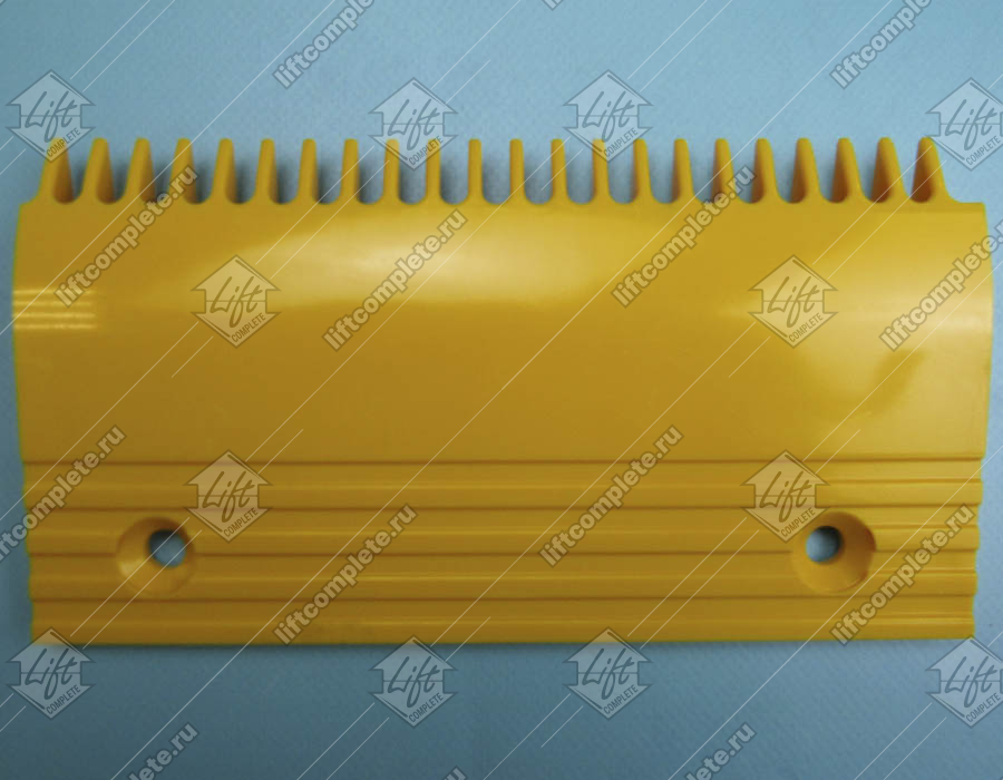 Гребенка входной площадки, FUJITEC, левая, 22 зубца, 202x110 мм, пластик, желтая