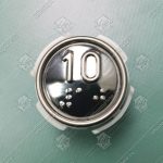 Кнопка вызова/приказа, МЛЗ, АК1-01-Кр, 10 этаж, с кодом Брайля, красная подсветка