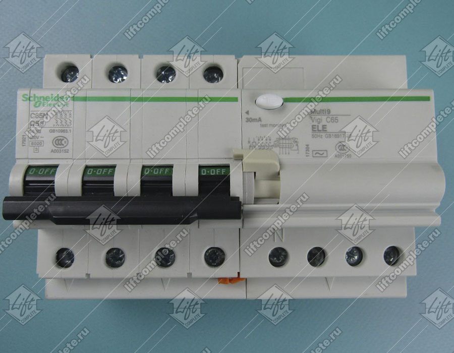 Автоматический выключатель, SCHNEIDER, Multi9, Vigi C65, 40А, 3 полюса