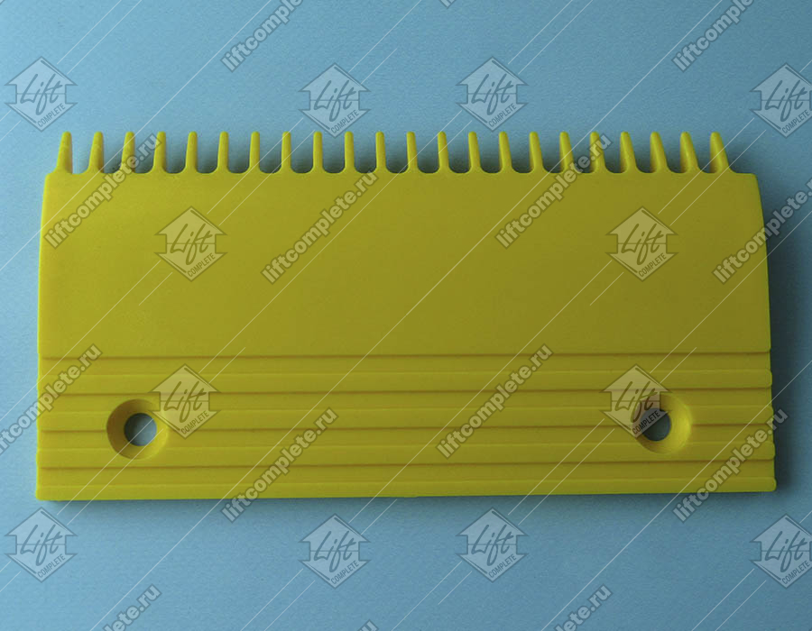 Гребенка входной площадки, левая, 22 зубца, 204x106 мм, пластик, жёлтая