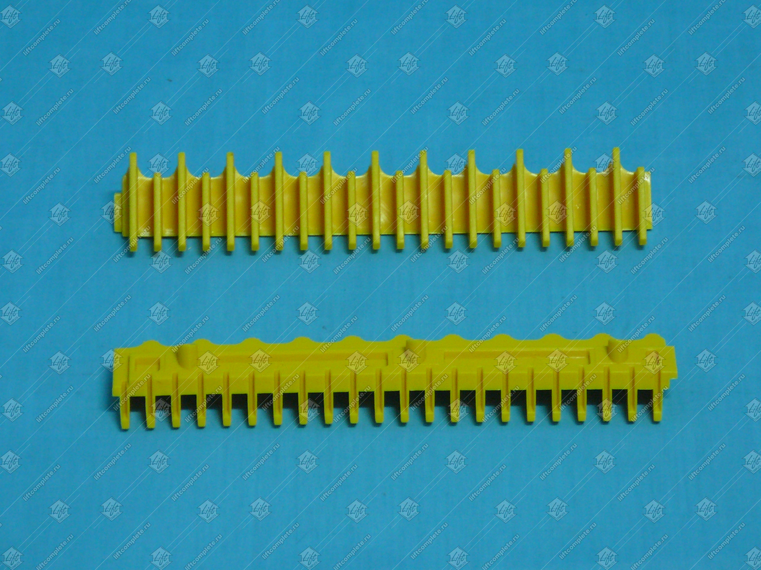 Демаркационная линия (фронтальная) KONE, желтая, L=197,5мм; 22 зубца, KM5203880H01