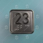 Кнопка вызова/приказа, SCHAEFER, MT42 RUS, 23 этаж, выдавленная надпись, с кодом Брайля, красная подсветка