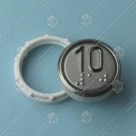 Кнопка вызова/приказа, VEGA Achille, 10 этаж, с кодом Брайля, красная подсветка (разъем MLK)