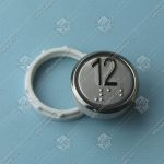 Кнопка вызова/приказа, VEGA Achille, 12 этаж, с кодом Брайля, красная подсветка (разъем MLK)