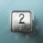 Кнопка вызова/приказа, ЩЛЗ, KA302-D-R-02, 2 этаж, красная подсветка, тип A4N11286$05, c Брайлем