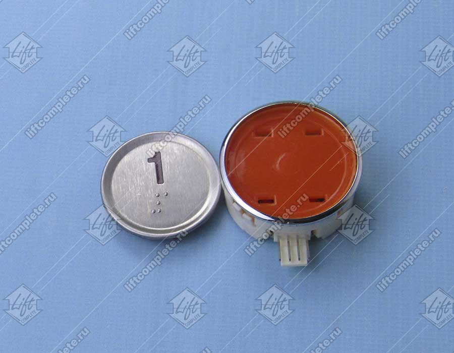 Кнопка вызова/приказа, SIGMA, 1, с кодом Брайля, оранжевая подсветка
