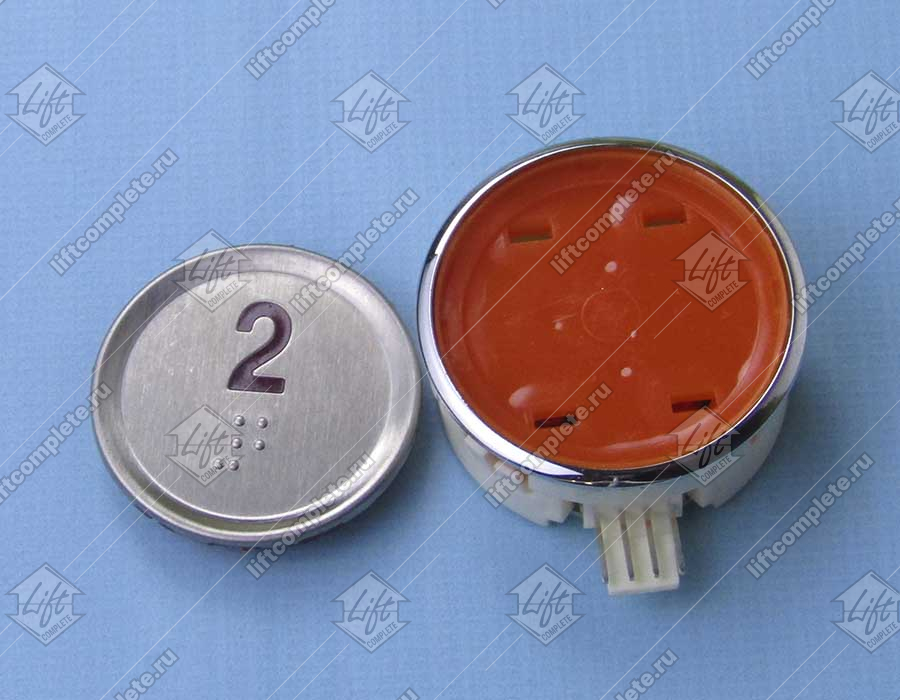 Кнопка вызова/приказа, SIGMA, 2, с кодом Брайля, оранжевая подсветка