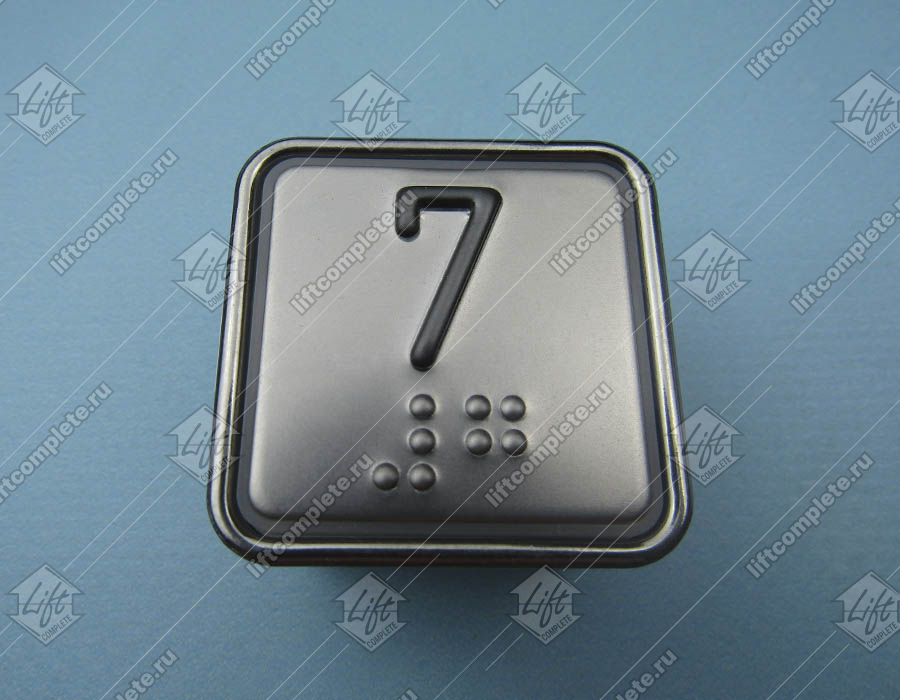 Кнопка вызова/приказа, SCHAEFER, MT42 RUS, 7 этаж, выдавленная надпись, с кодом Брайля, красная подсветка
