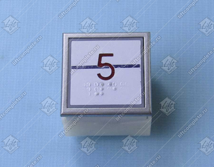 Кнопка вызова/приказа, THYSSEN, этаж 5, KT40-WK21-2006 A4J10132, красная подсветка