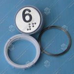 Кнопка вызова/приказа, VEGA Venus, 6 этаж, с кодом Брайля, красная подсветка (разъем MLK)