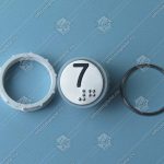 Кнопка вызова/приказа, VEGA Venus, 7 этаж, с кодом Брайля, красная подсветка (разъем MLK)