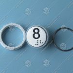 Кнопка вызова/приказа, VEGA Venus, 8 этаж, с кодом Брайля, красная подсветка (разъем MLK)