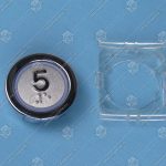 Кнопка вызова/приказа, KLEEMANN, 5 этаж FMR BS синяя подсветка, с кодом Брайля